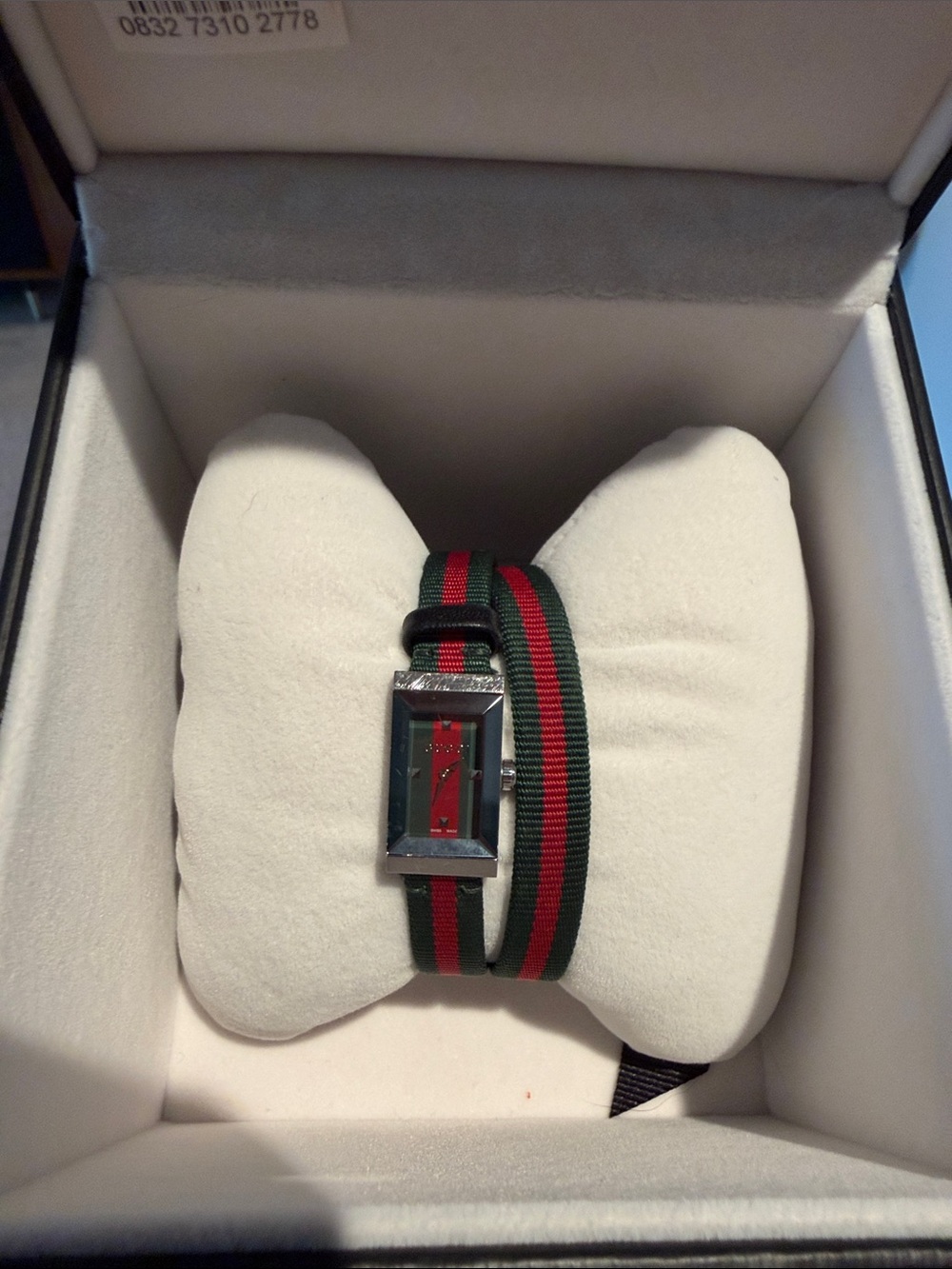 Gucci Green and Red Stripe Wrap Watch